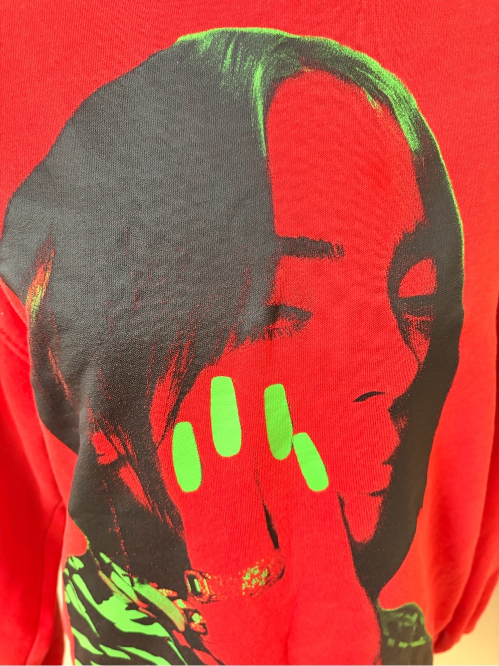 BILLIE EILSH Red  w/Green Concert Sweatshirt